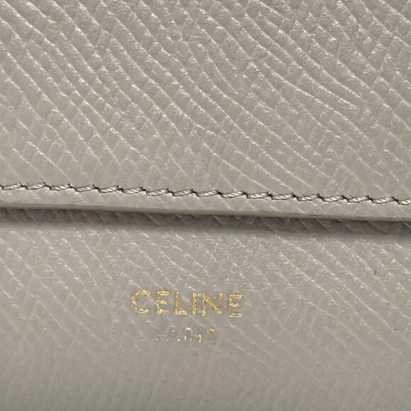 CELINE Small Trifold Wallet - Gray Beige Leather Trifold Wallet 321-081225 - Picture 5 of 5